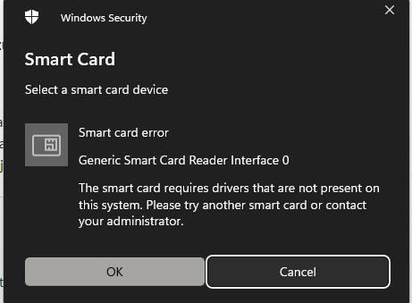 Windows 11 Smartcard-Fehler