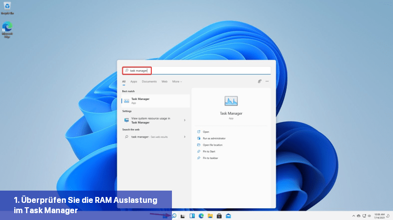 1. Überprüfen Sie die RAM-Auslastung im Task-Manager