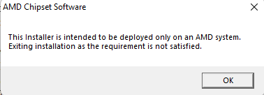 dieses Installationsprogramm soll nur auf einem AMD-System bereitgestellt werden