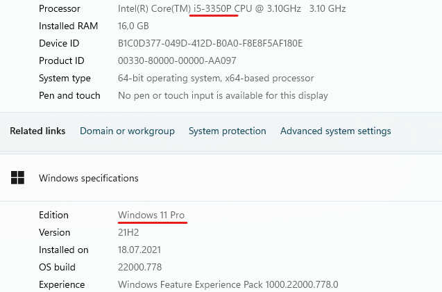 Win 11-Unterstützung für Intel Core i7-7500U CPU bei 2,70 GHz