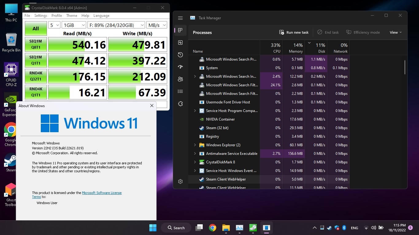 Win11 22H2 Build 22621.819, Problem mit SSD-Schreibgeschwindigkeit