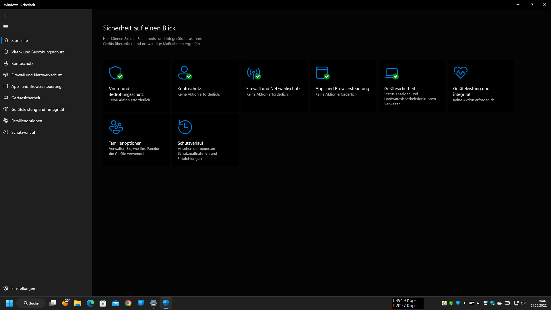 Windows-Sicherheit gelbes ausrufezeichen ohne Probleme