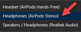 Airpods-Klangqualität auf Windows 11-Laptop