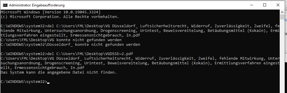 pdf-Datei lässt sich nicht löschen, umbenennen oder verschieben (auch nicht im abgesicherten Modus!)