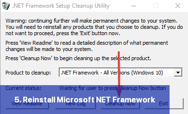 5. Reinstall Microsoft NET Framework