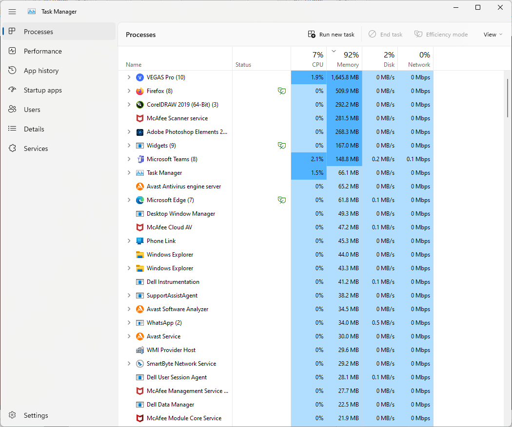 Verwendet 85 % (15 GB) RAM – Task-Manager zeigt 5 GB verwendet an?