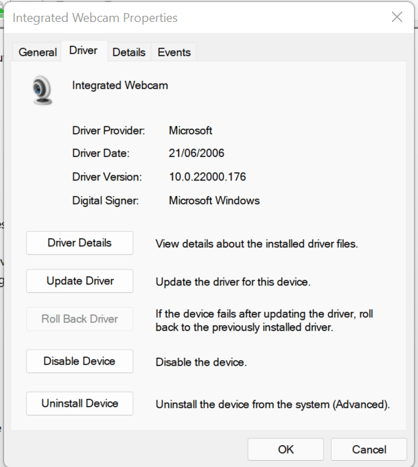Integrierte Webcam ist nach dem Update auf Windows 11 instabil.