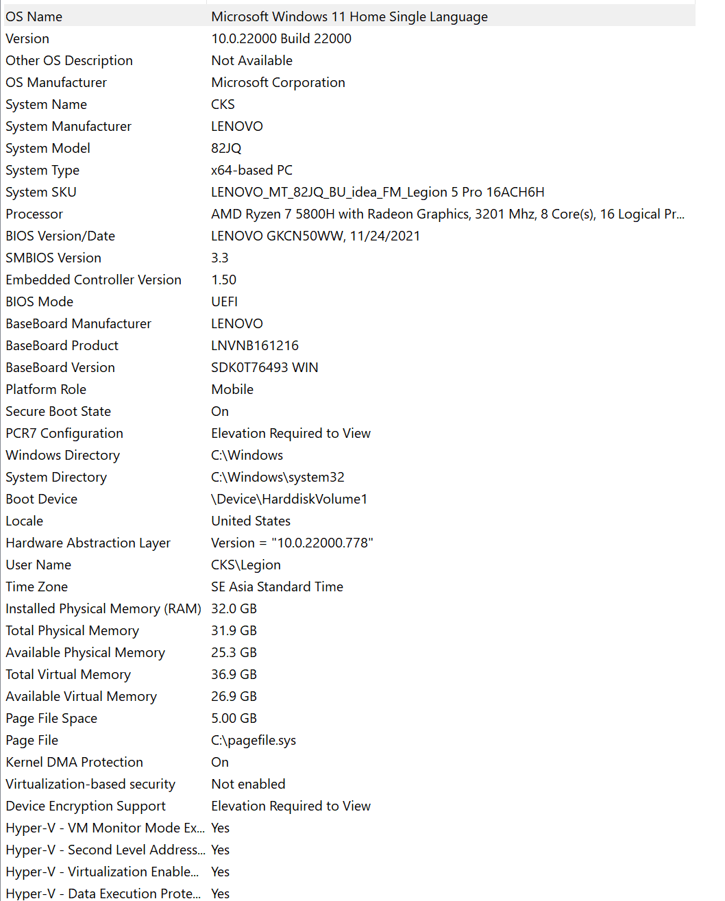 Windows 11 Lenovo Legion 5 Pro 16ACH6H stürzt zufällig ohne BSOD ab