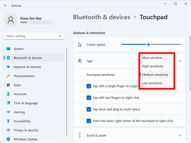 Deaktivierung des Rechtsklicks mit zwei Fingern auf das Touchpad