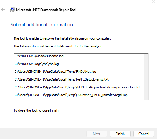 Microsoft .NET Framework-Fehler unter Windows 11