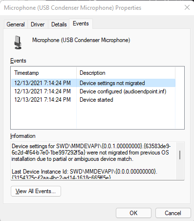 USB-Mikrofon funktioniert unter Windows 11 nicht, funktioniert unter Ubuntu auf demselben Computer einwandfrei