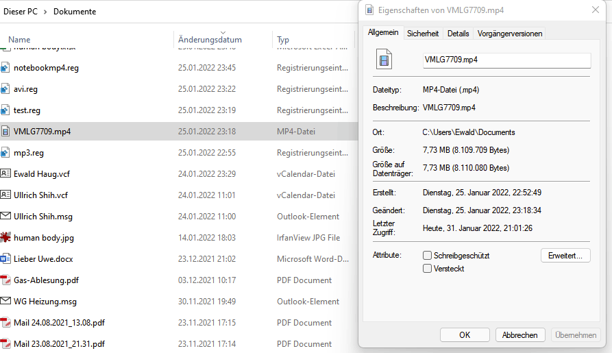 Seit dem Update auf Win 11 kann ich die mp4 Dateien nicht mehr einem Programm zuordnen