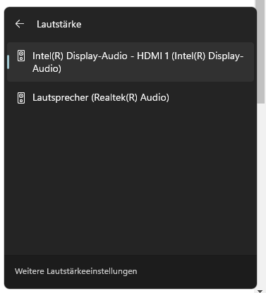 Fernseher wird nicht als Soundausgabegerät erkannt