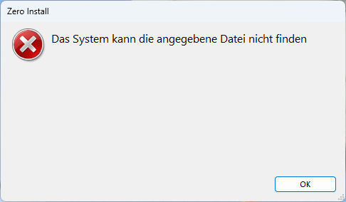 Fehler mit Zero Install