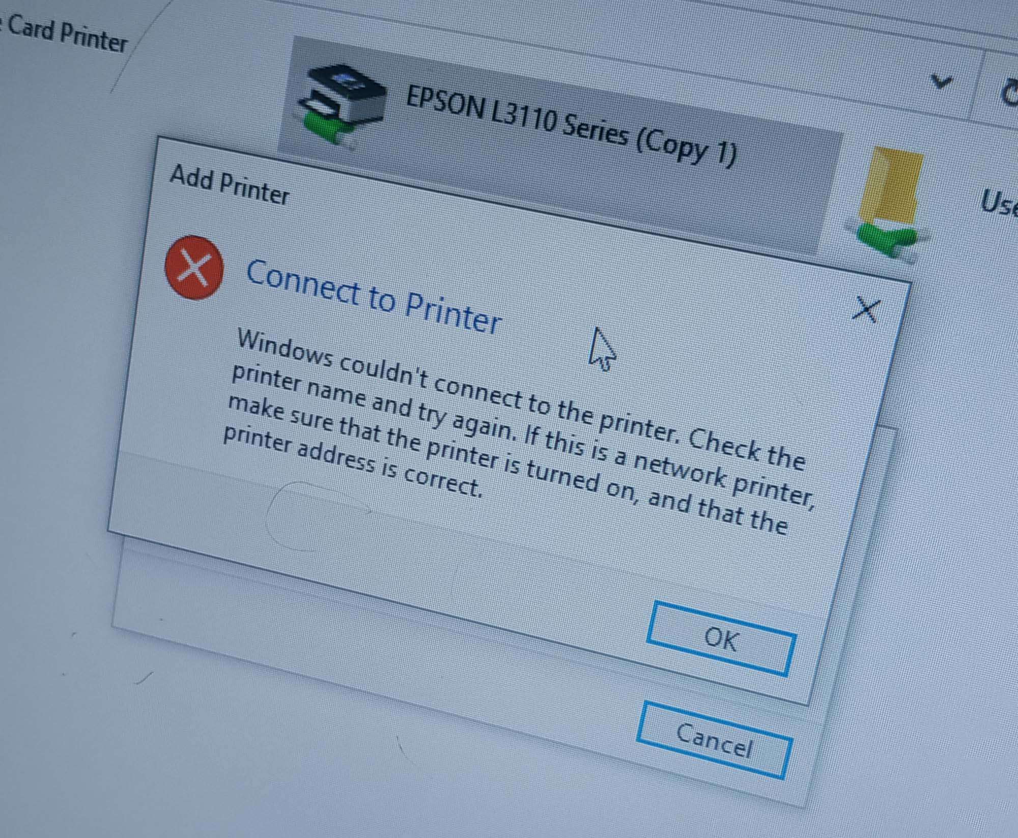 Verbindung zu allen Druckern über Netzwerk herstellen Windows konnte keine Verbindung zum Drucker herstellen