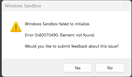 Sandbox konnte nicht initialisiert werden