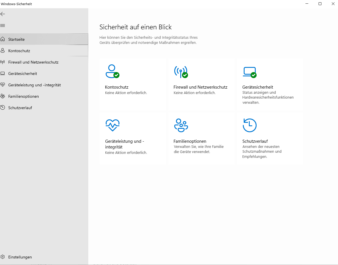 Windows Sicherheit - Seite nicht verfügbar