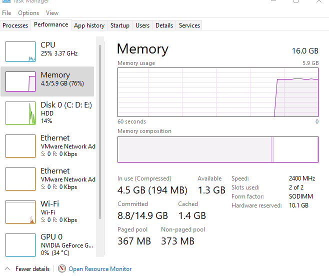 10,1 GB von 16 sind für Hardware reserviert.