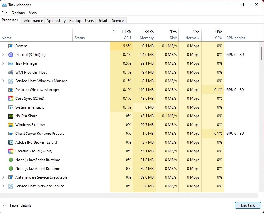Windows 11 – System verwendet %10 CPU