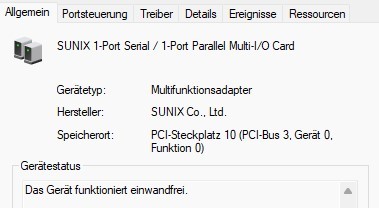 Windows 11 und COM/LPT Karten (PCI-e)