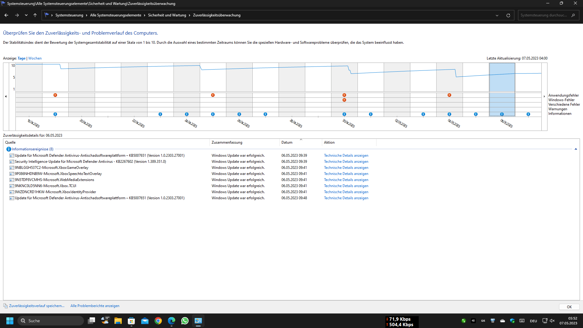 Update für Microsoft Defender KB5007651 (Version 1.0.2303.27001) wird ständig installiert!