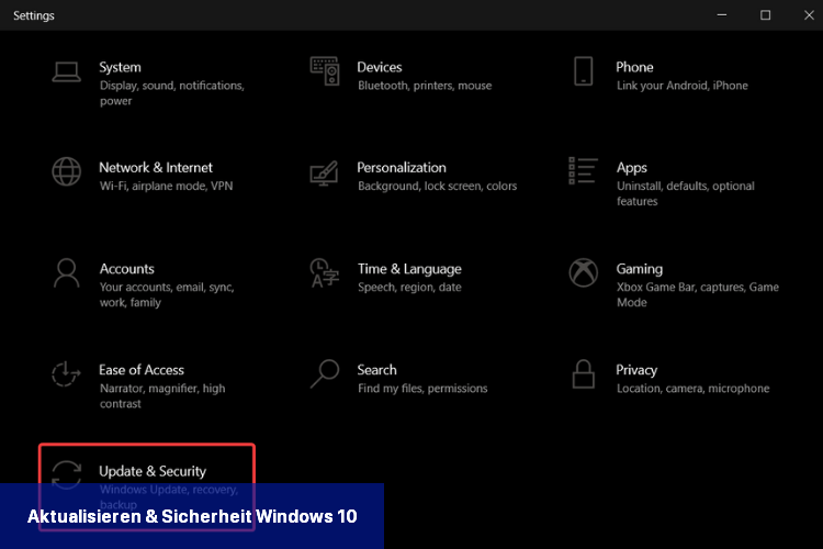 Aktualisieren & Sicherheit Windows 10