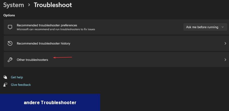 andere Troubleshooter