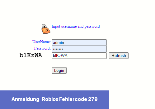 Anmeldung - Roblox Fehlercode 279