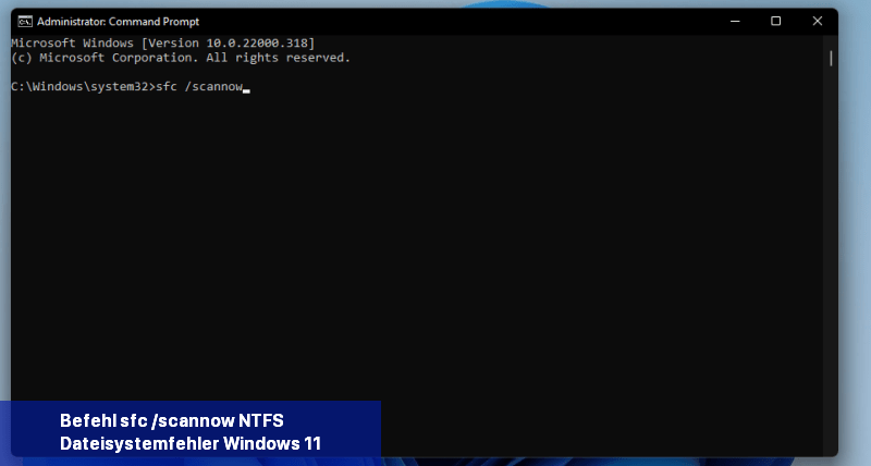 Befehl sfc /scannow NTFS-Dateisystemfehler Windows 11