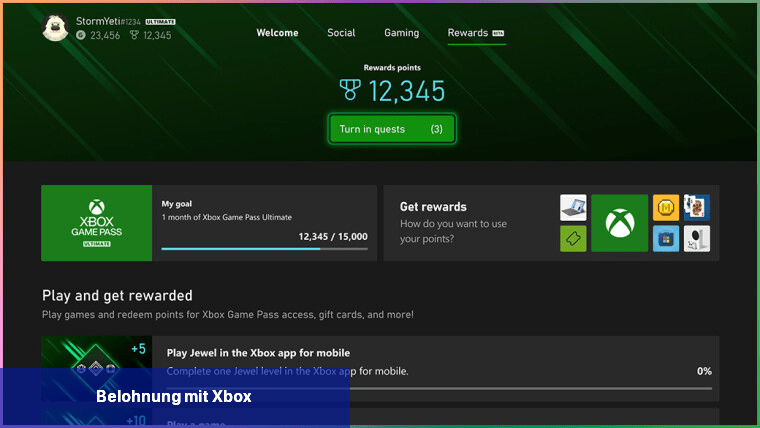 Belohnung mit Xbox