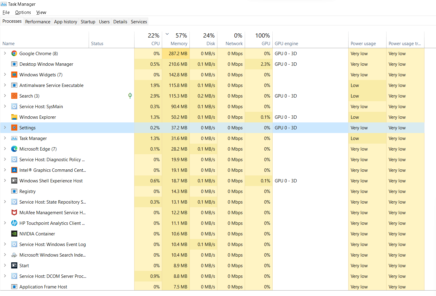 50 % des RAM werden verbraucht, wenn der Laptop im Leerlauf ist