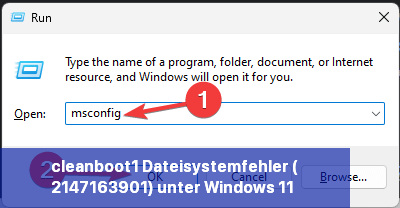 cleanboot1 Dateisystemfehler (-2147163901) unter Windows 11