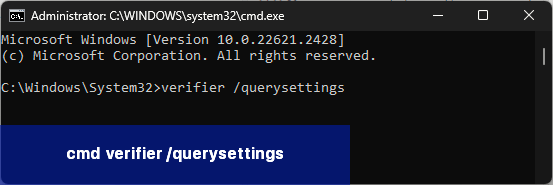 cmd_ verifier /querysettings
