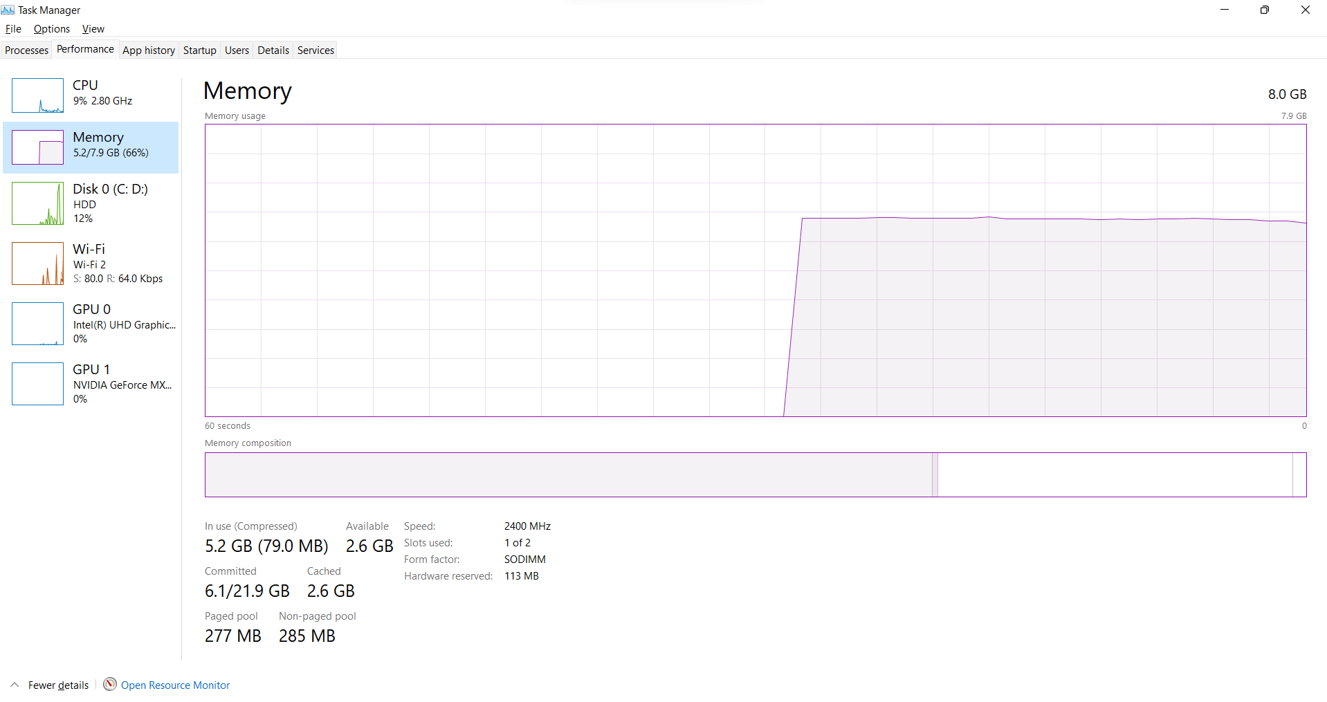 50 % des RAM werden verbraucht, wenn der Laptop im Leerlauf ist