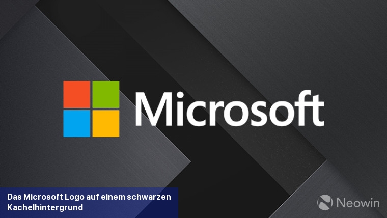 Das Microsoft-Logo auf einem schwarzen Kachelhintergrund