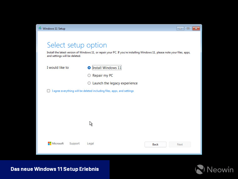 Das neue Windows 11-Setup-Erlebnis