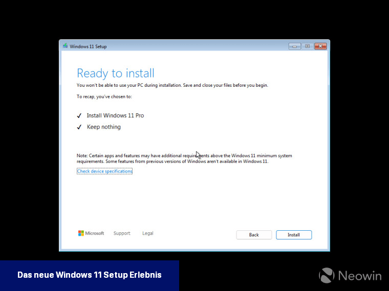 Das neue Windows 11-Setup-Erlebnis
