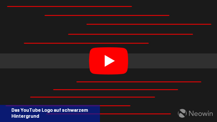 Das YouTube-Logo auf schwarzem Hintergrund