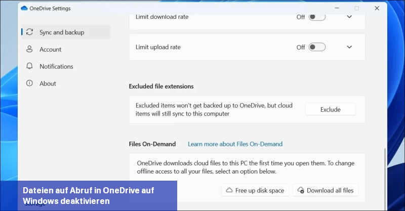 Dateien auf Abruf in OneDrive auf Windows deaktivieren