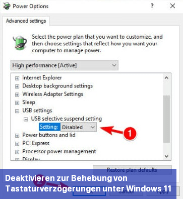 Deaktivieren zur Behebung von Tastaturverzögerungen unter Windows 11