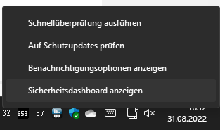 Windows-Sicherheit gelbes ausrufezeichen ohne Probleme