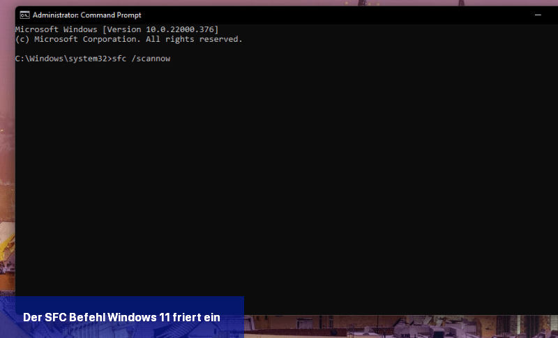 Der SFC-Befehl Windows 11 friert ein