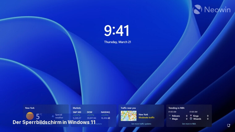 Der Sperrbildschirm in Windows 11