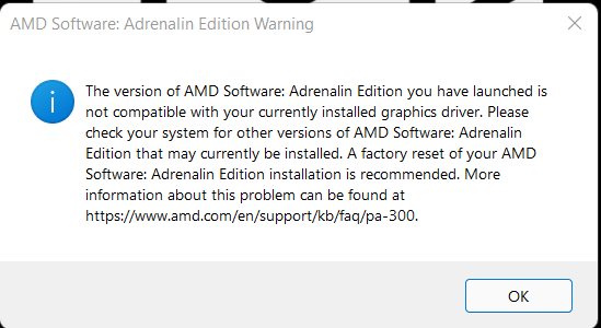 Windows aktualisiert ständig AMD-Treiber und die Software ist nicht bei jedem Update kompatibel