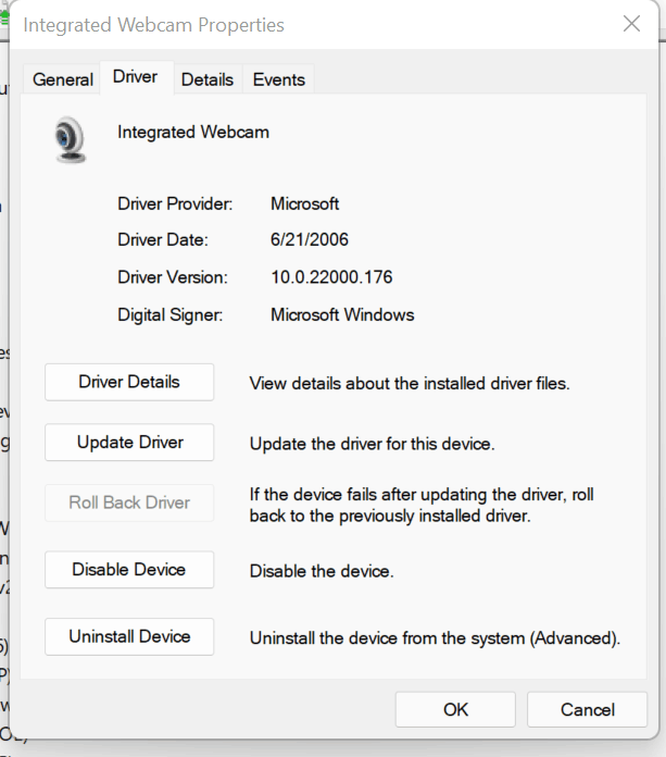 Integrierte Webcam ist nach dem Update auf Windows 11 instabil.