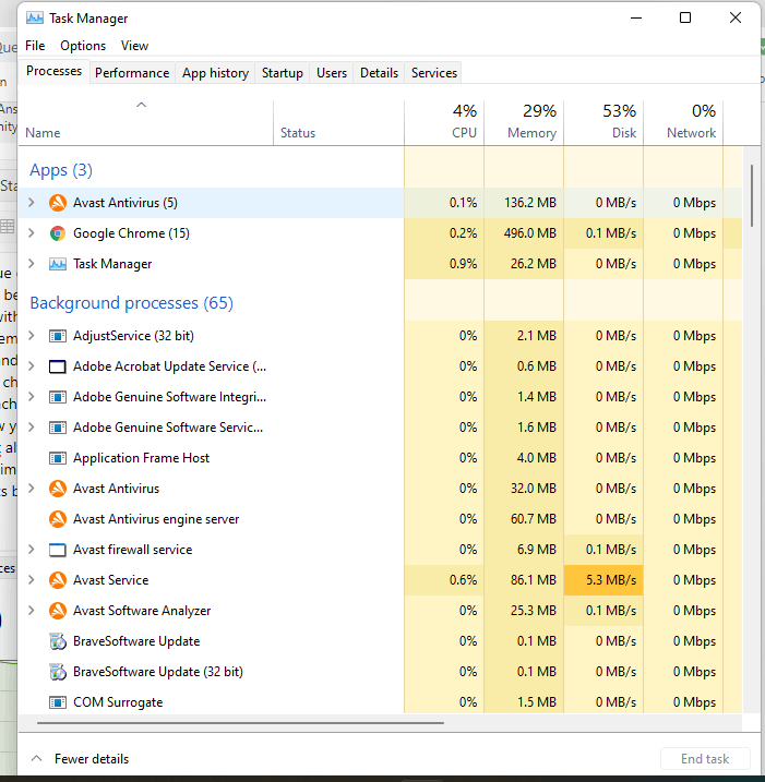 100 % aktive Zeit der Festplatte in Windows 11.