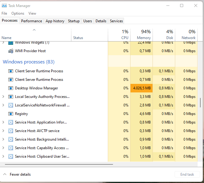 Windows 11 dwm.exe frisst immer mehr von meinem RAM