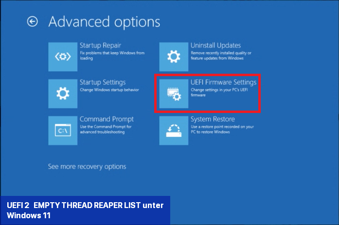 UEFI 2 - EMPTY_THREAD_REAPER_LIST unter Windows 11