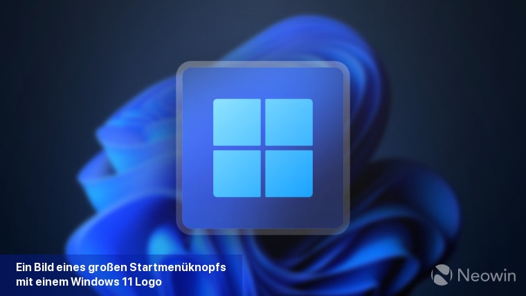 Ein Bild eines großen Startmenüknopfs mit einem Windows 11-Logo