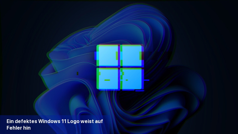 Ein defektes Windows 11-Logo weist auf Fehler hin